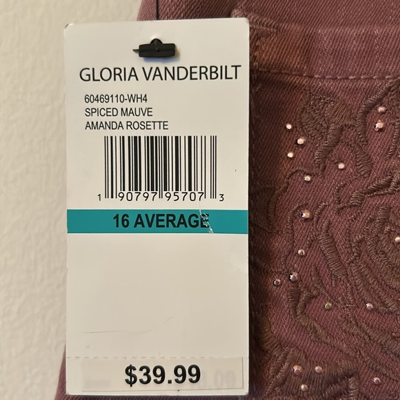 Gloria Vanderbilt Amanda Straight Leg Jeans Size 16 - Picture 7 of 8